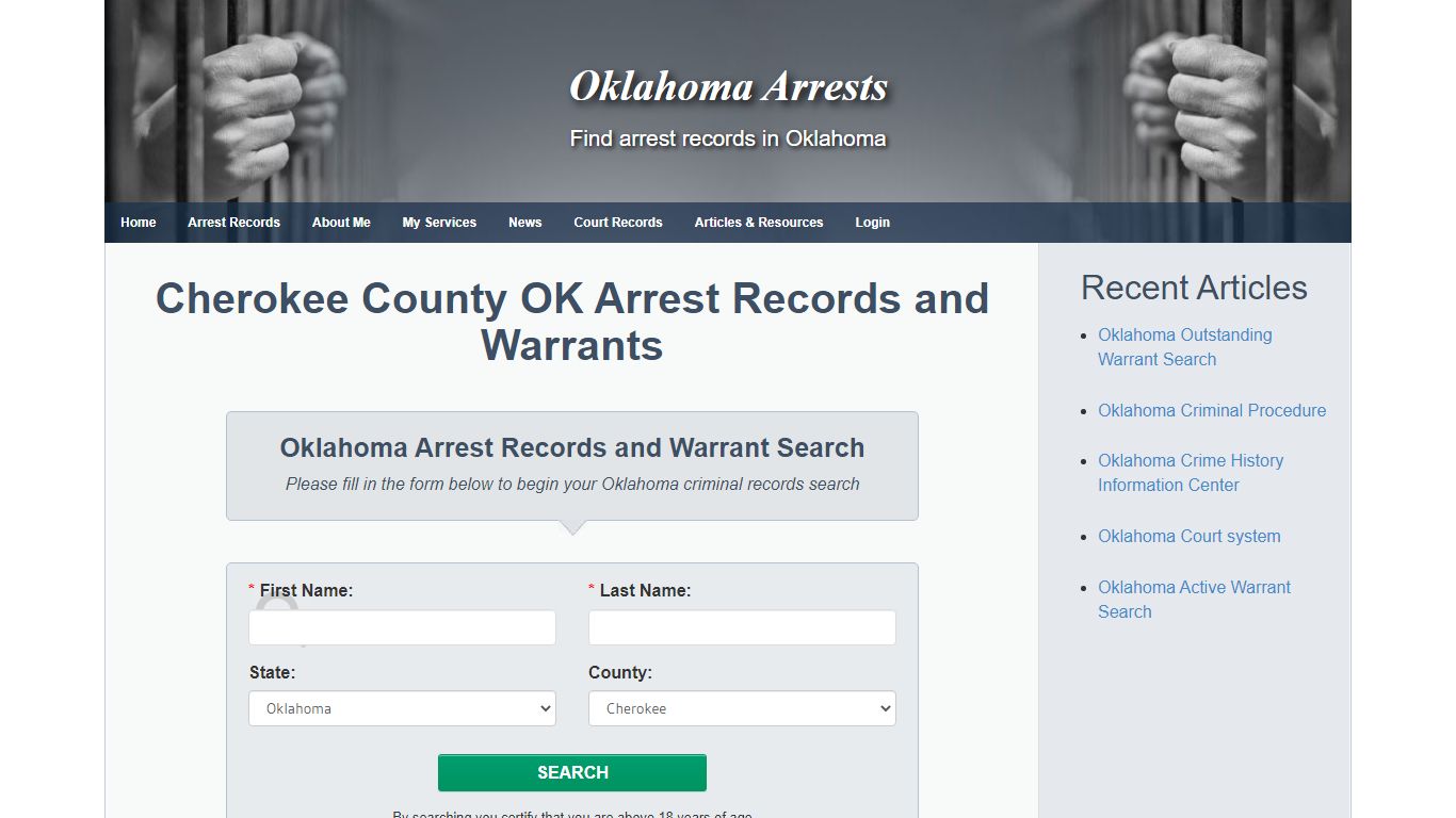 Cherokee County OK Arrest Records and Warrants - Oklahoma Arrests